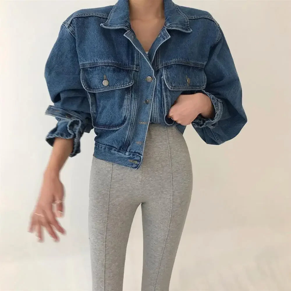 MIG & MIK STYLE™ Women's Cropped Streetwear Denim Jacket