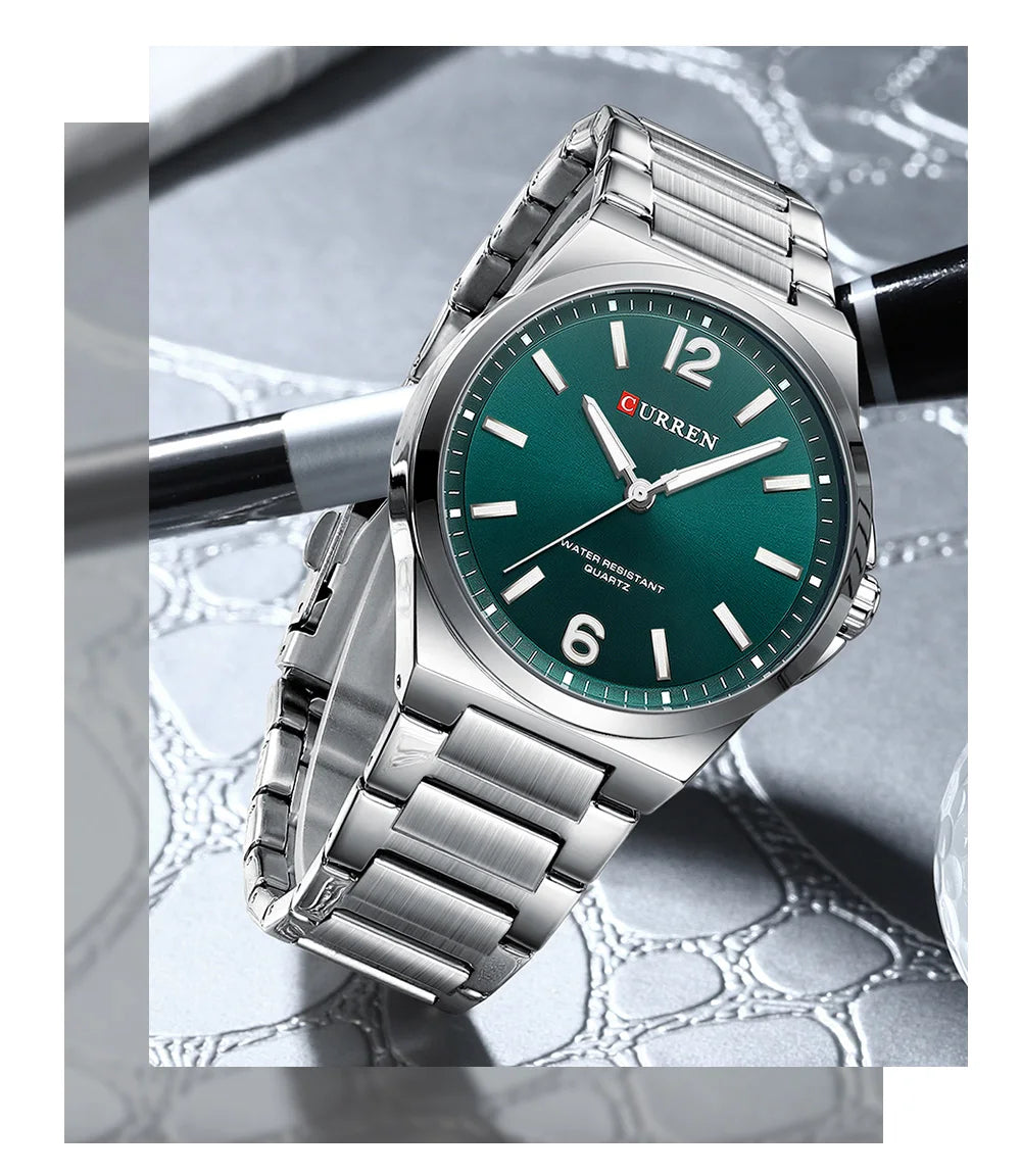 CURREN Men Quartz Movement Watch Waterproof Luminous Men's Watch, Stainless Steel Strap Business Watches