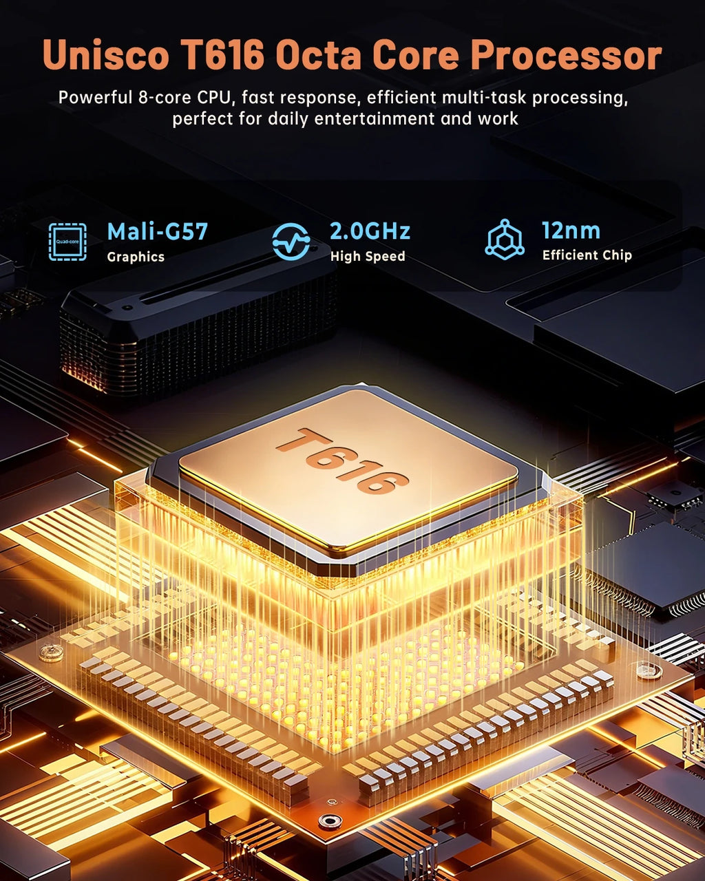 Paitanry 4G LTE 8.68" Android 16 Tablet 16GB RAM+64GB ROM 1TB Expand Octa Core T616 5000mAh 90Hz WiFi 6 Bluetooth 5.0 Tablet PC