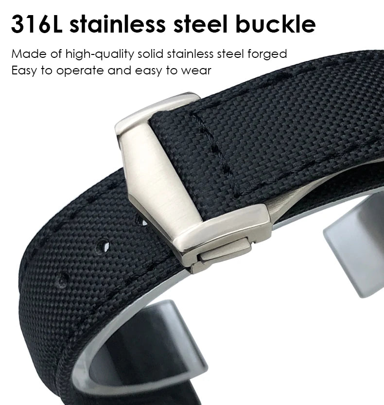 19mm 20mm  21mm 22mm Nylon Watchband For Omega Planet Ocean Seamaster 300 Speedmaster Fabric Leather SEIKO Canvas Watch Strap