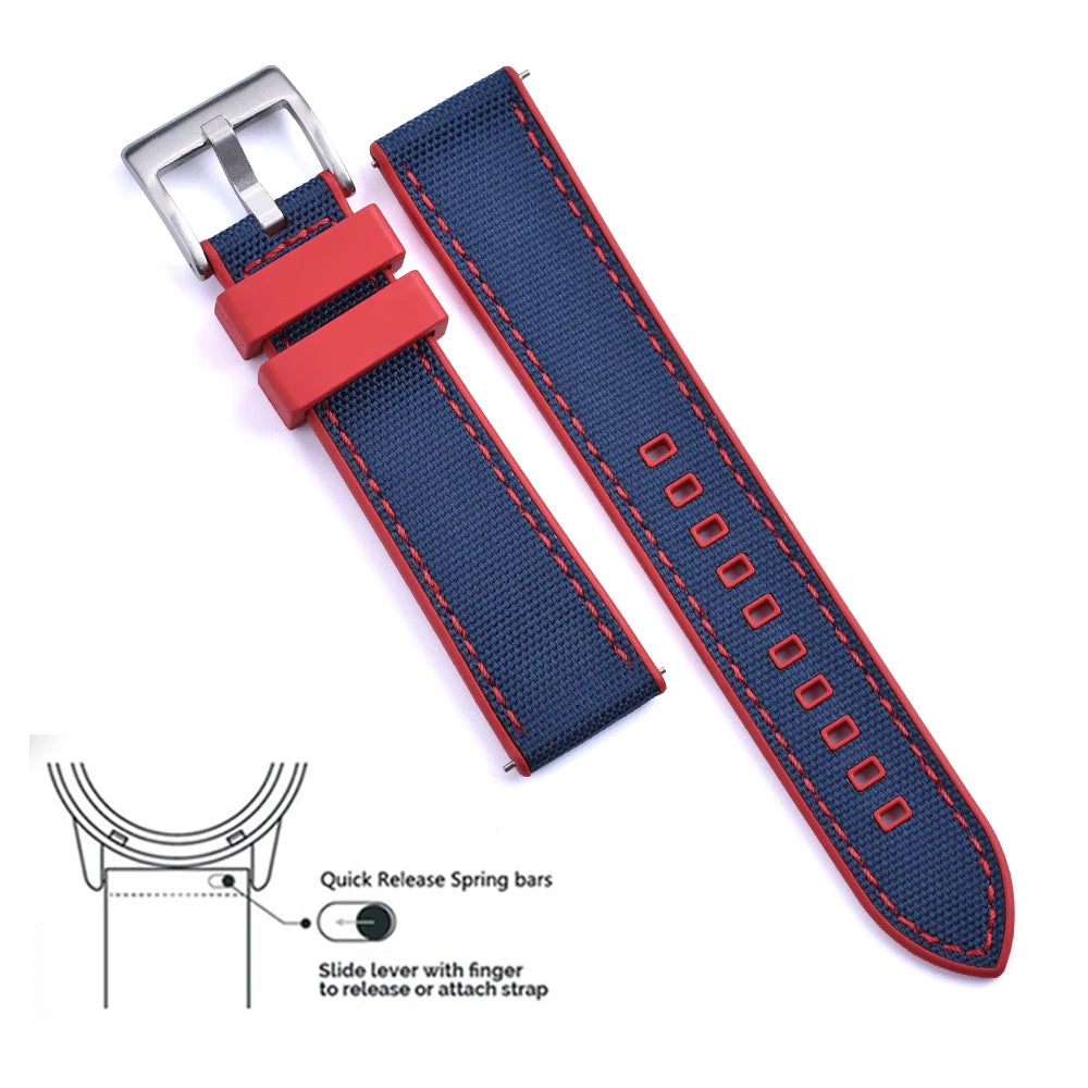 MIG & MIK STYLE™ Hybrid FKM Canvas Watch Strap