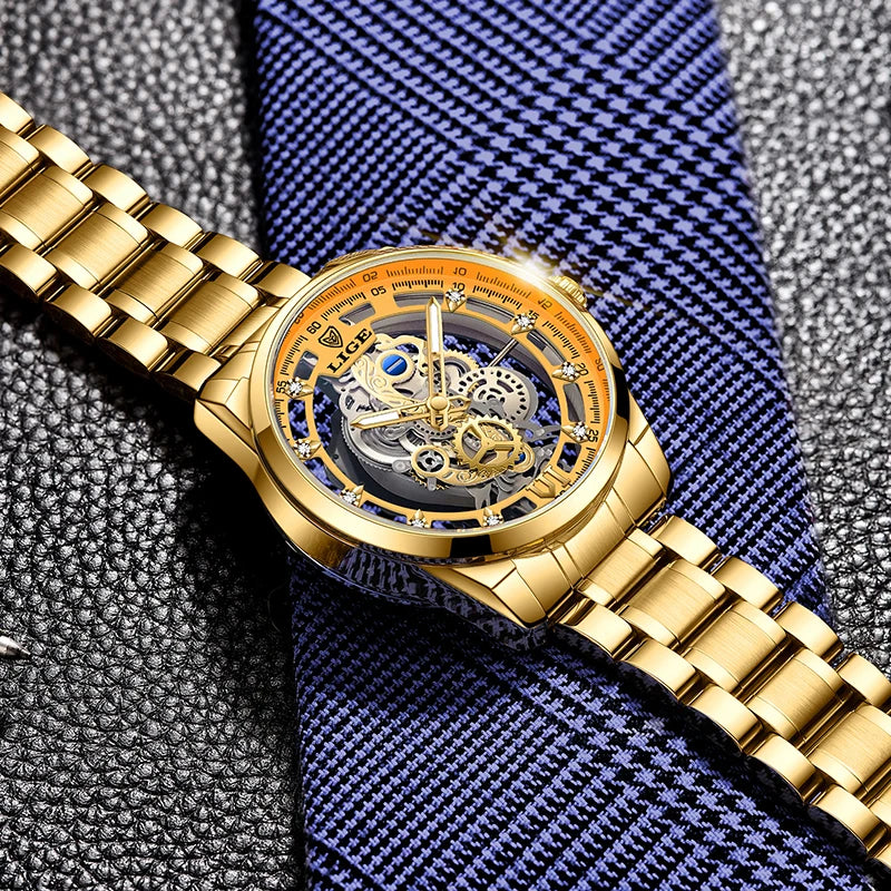 MIG & MIK STYLE™ Gold Skeleton Quartz Watch