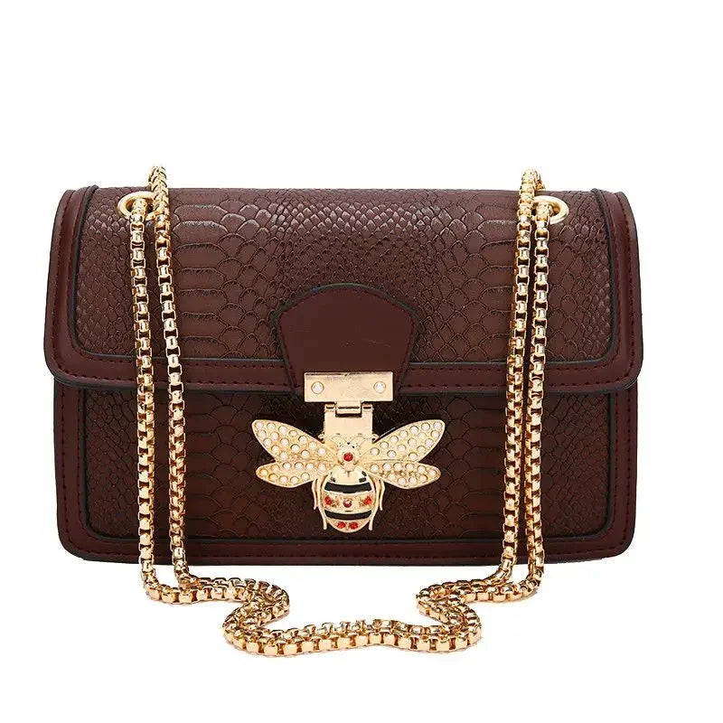 Royal Bee Crocodile Crossbody Bag – Luxury Flap Tote & Shoulder Handbag for Women