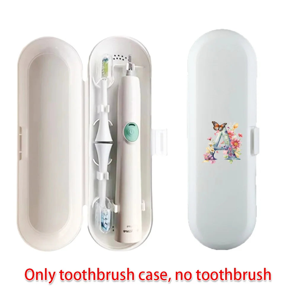 Travel Electric Toothbrush Storage Box Portable Case Electric Toothbrush Handle Universal Case Butterfly Letter Pattern