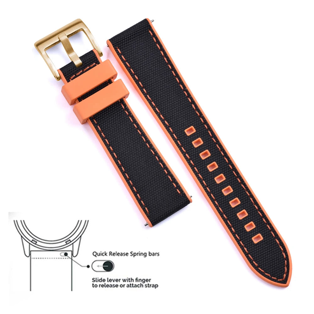 MIG & MIK STYLE™ Hybrid FKM Canvas Watch Strap