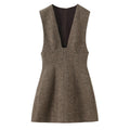 YENKYE High Quality Women Sexy V Neck Sleeveless A-line Mini Tank Dresses Chic Lady Elegant Vestidos