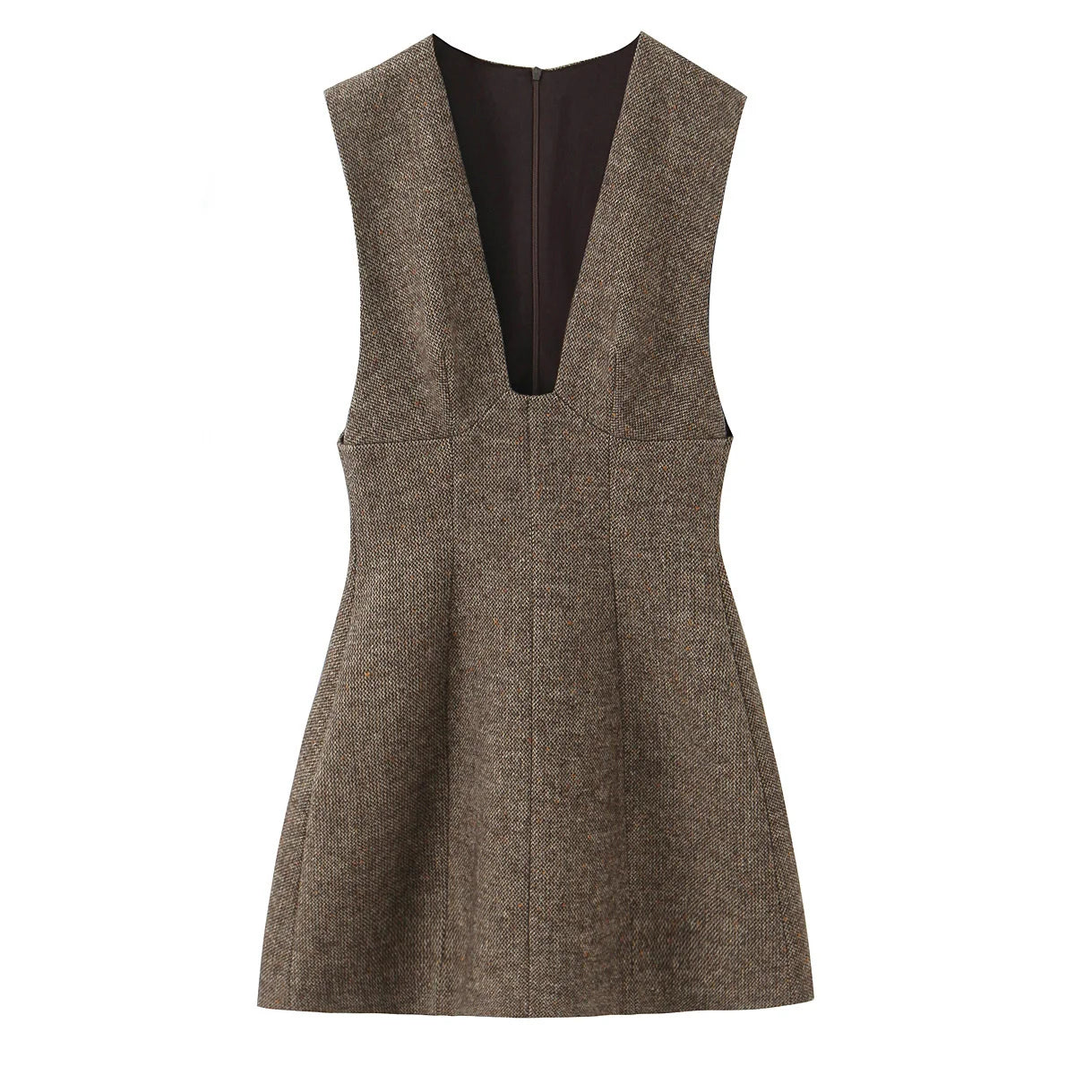YENKYE High Quality Women Sexy V Neck Sleeveless A-line Mini Tank Dresses Chic Lady Elegant Vestidos