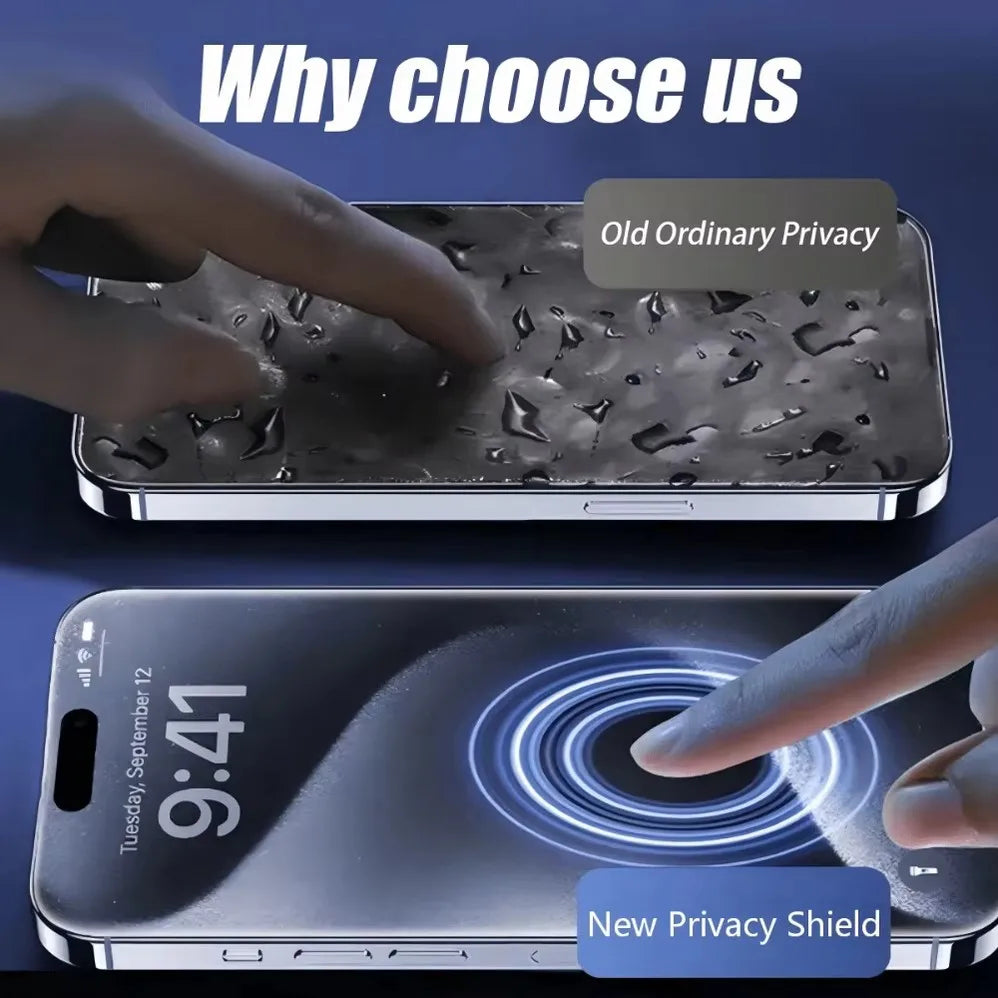 3PCS Privacy Screen Protector For iPhone 17 16 15 14 Pro Max 17e 16e, Tempered Glass For iPhone 13 12 11 Pro 15 14 Plus