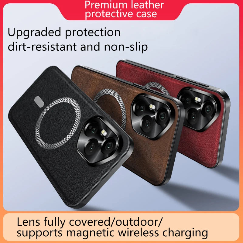 Magnetic Case for Honor 400 Pro 400 Global Version Cover Leather Soft Shockproof Mag-safe Metal Camera Protector Shell Fundas