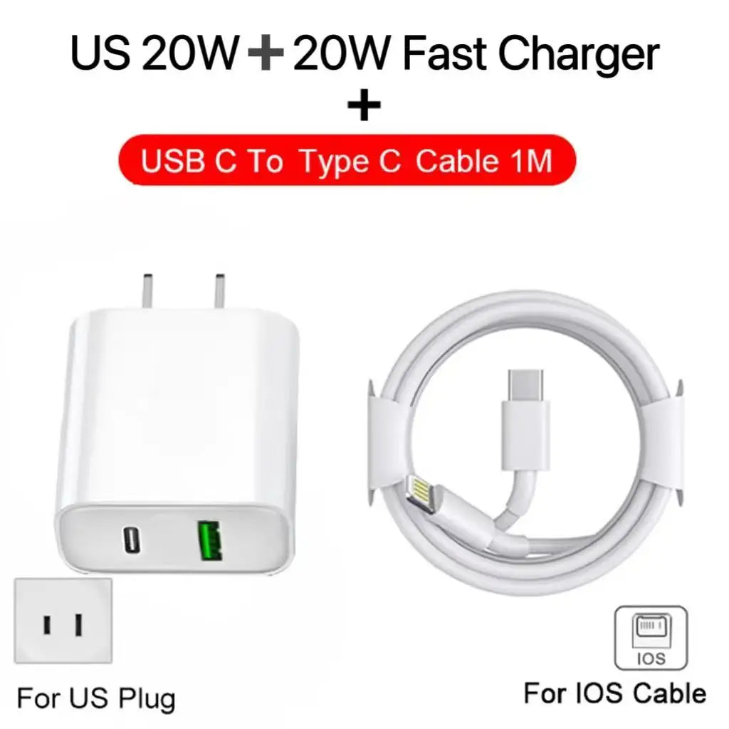 35w PD Fast Charger for iPhone 13 Pro 14 Plus 11 12 mini XS Max XR X for iPad Air Quick Charging Cable C-C Power Adapter