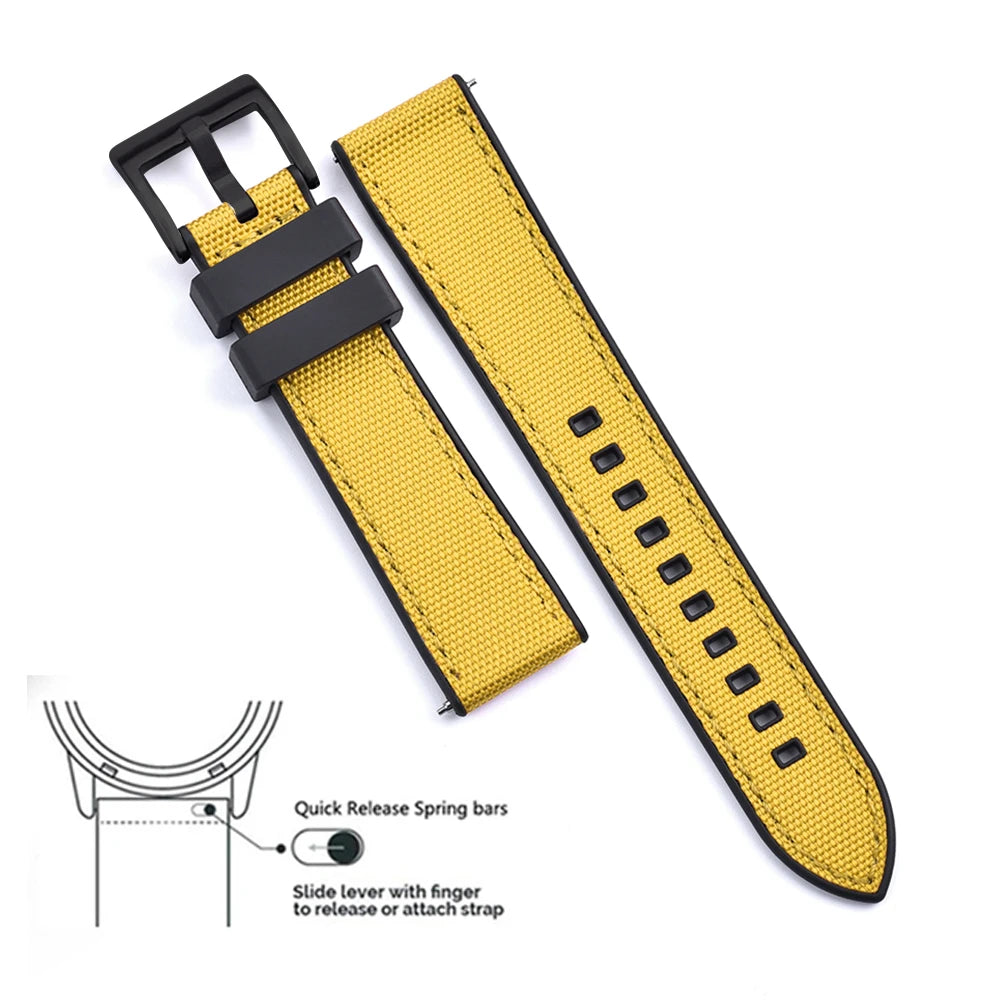 MIG & MIK STYLE™ Hybrid FKM Canvas Watch Strap