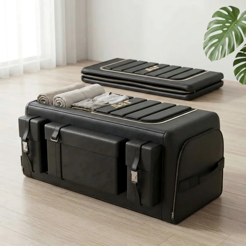 Large Capacity Car Trunk Organizer, Waterproof Foldable Cargo Storage Box with Lid, Multi-compartment Auto Organizer for SUV