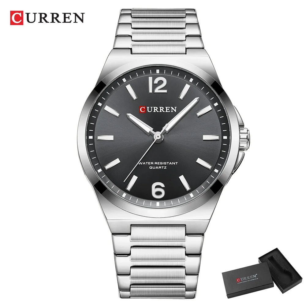 CURREN Men Quartz Movement Watch Waterproof Luminous Men's Watch, Stainless Steel Strap Business Watches