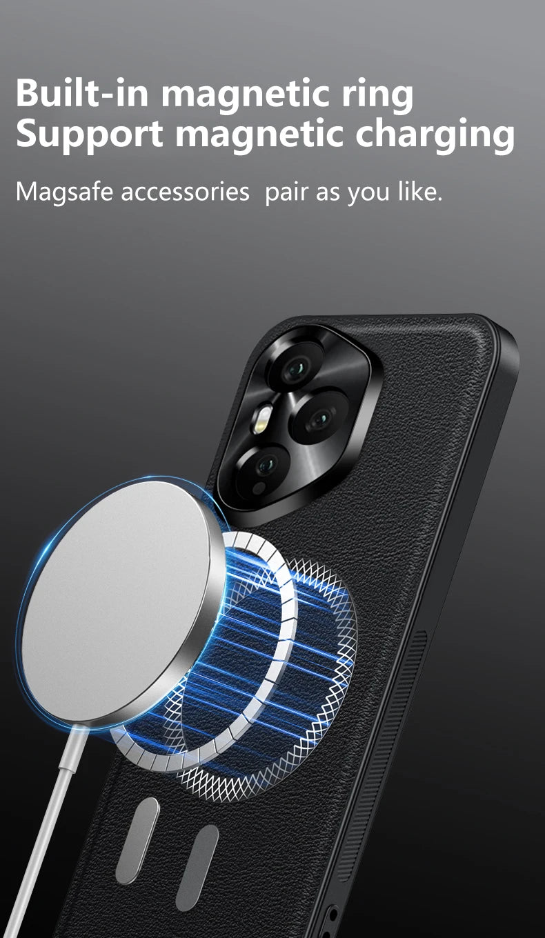 Magnetic Case for Honor 400 Pro 400 Global Version Cover Leather Soft Shockproof Mag-safe Metal Camera Protector Shell Fundas