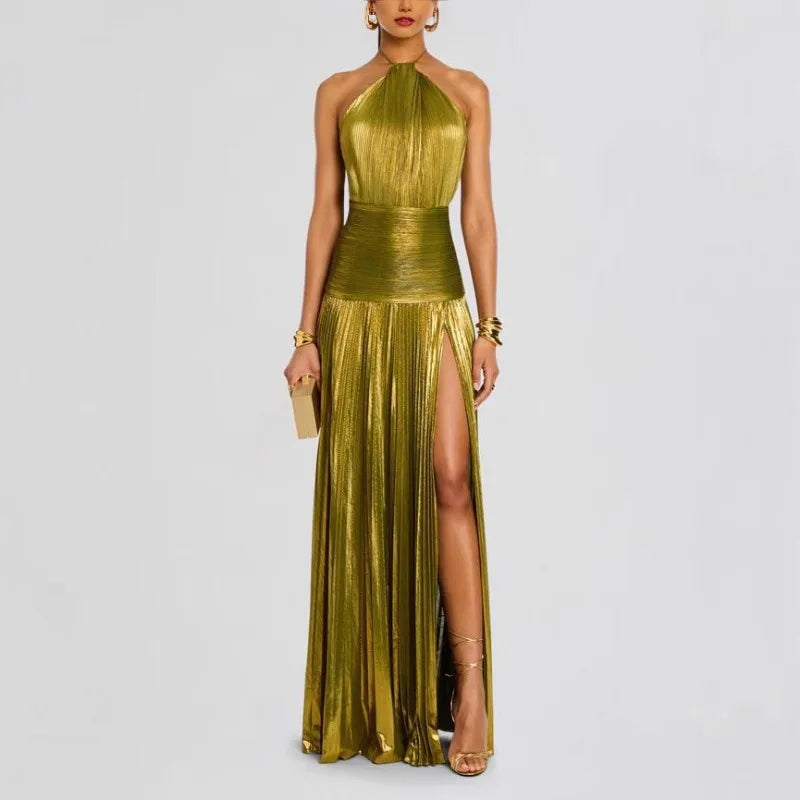 Luxury Off-Shoulder Halter Corset Gown