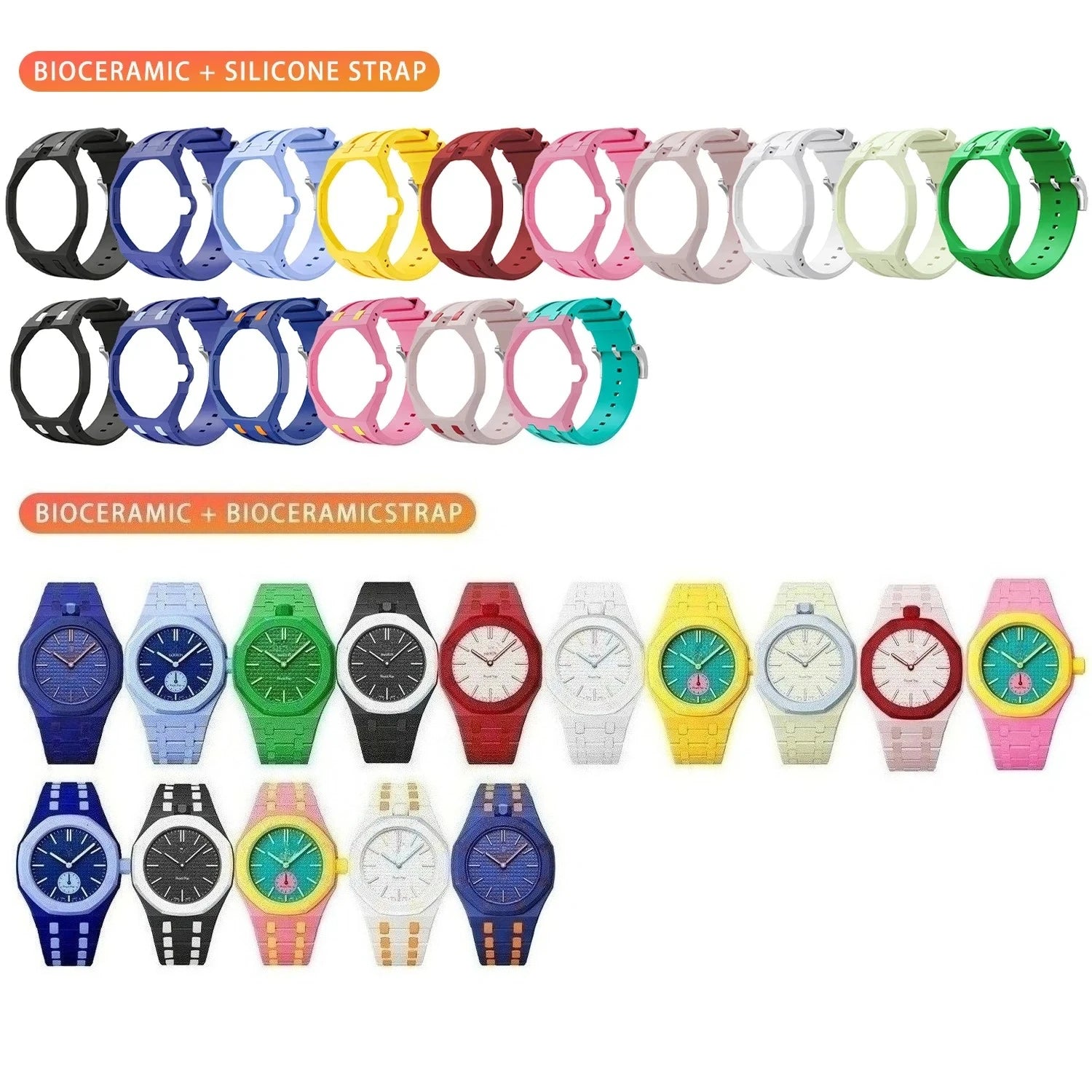 Ceramic Modification Kit For Swatch x AP Royal POP Biomaterials Watch Case Silicone Strap Pocket Changer To Wristwatch