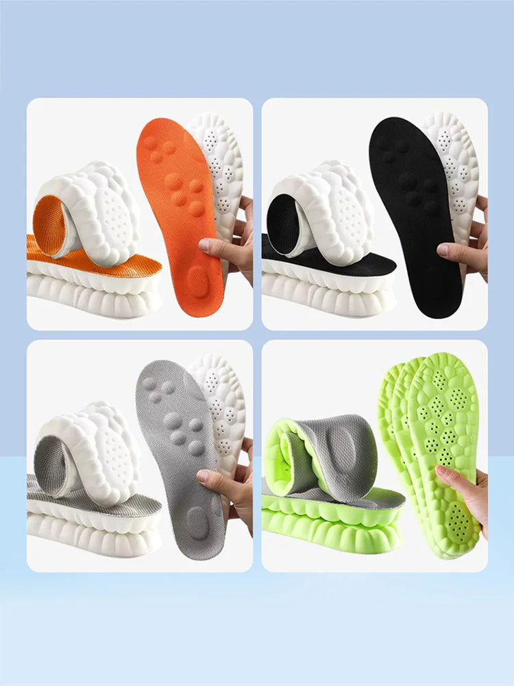 Latex Sport Insoles Soft High Elasticity Shoe Pads Orthotic Breathable Deodorant Shock Absorption Cushion Arch Support Insole