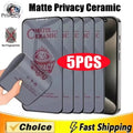 1-5PCS Matte Privacy Screen Protector For iPhone 17 18 Pro 16 15 14 11 12 13 Pro Max 7 8 Plus XS XR SE 16e Air Soft Ceramic Film