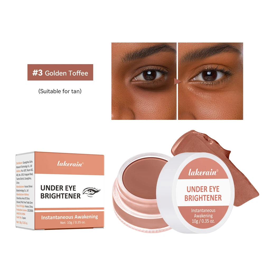 Lakerain Under Eye Brightener Concealer Cream Hydrating Brightener Concealing Highlighting Coverage Color Correction Cosmetics