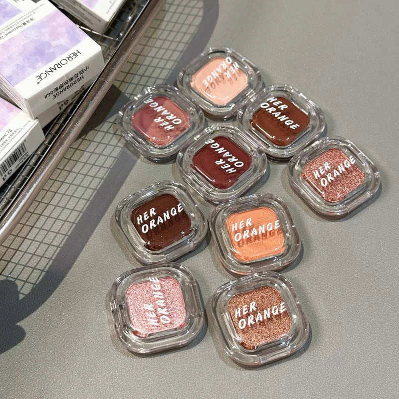 Red Brown Monochrome Eyeliner Eyeshadow Powder Palette Silky Matte Chocolate Lying Silkworm Eyeliner Waterproof Aegyo-sal Makeup