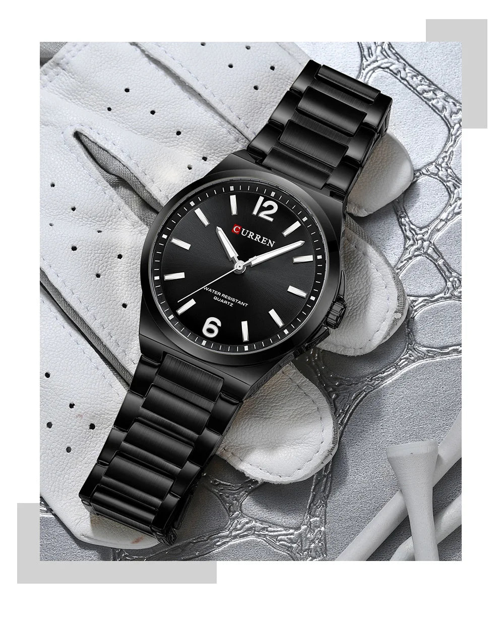CURREN Luxury Minimalist Men's Watch Two Tone Golden Stainless Steel Business Quartz Wristwatch Simple Dress Clock Male
