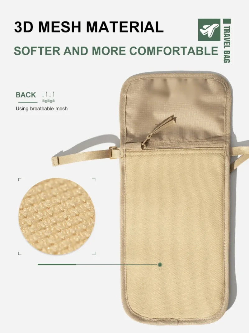 Travel document bag Lightweight multi-functional storage bag Passport holder mobile phone storage Waterproof anti-theft bag