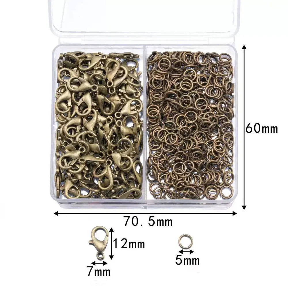 150pcs/box Silver Color Lobster Clasps And Open Rings Bracelets Necklaces Connector DIY Jewelry Making Accessories Supplies Kit
