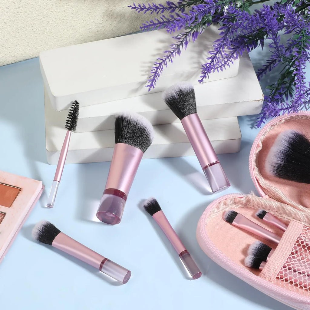 10 Pcs Travel Makeup Brush Set Mini Makeup Brushes Travel Size Small