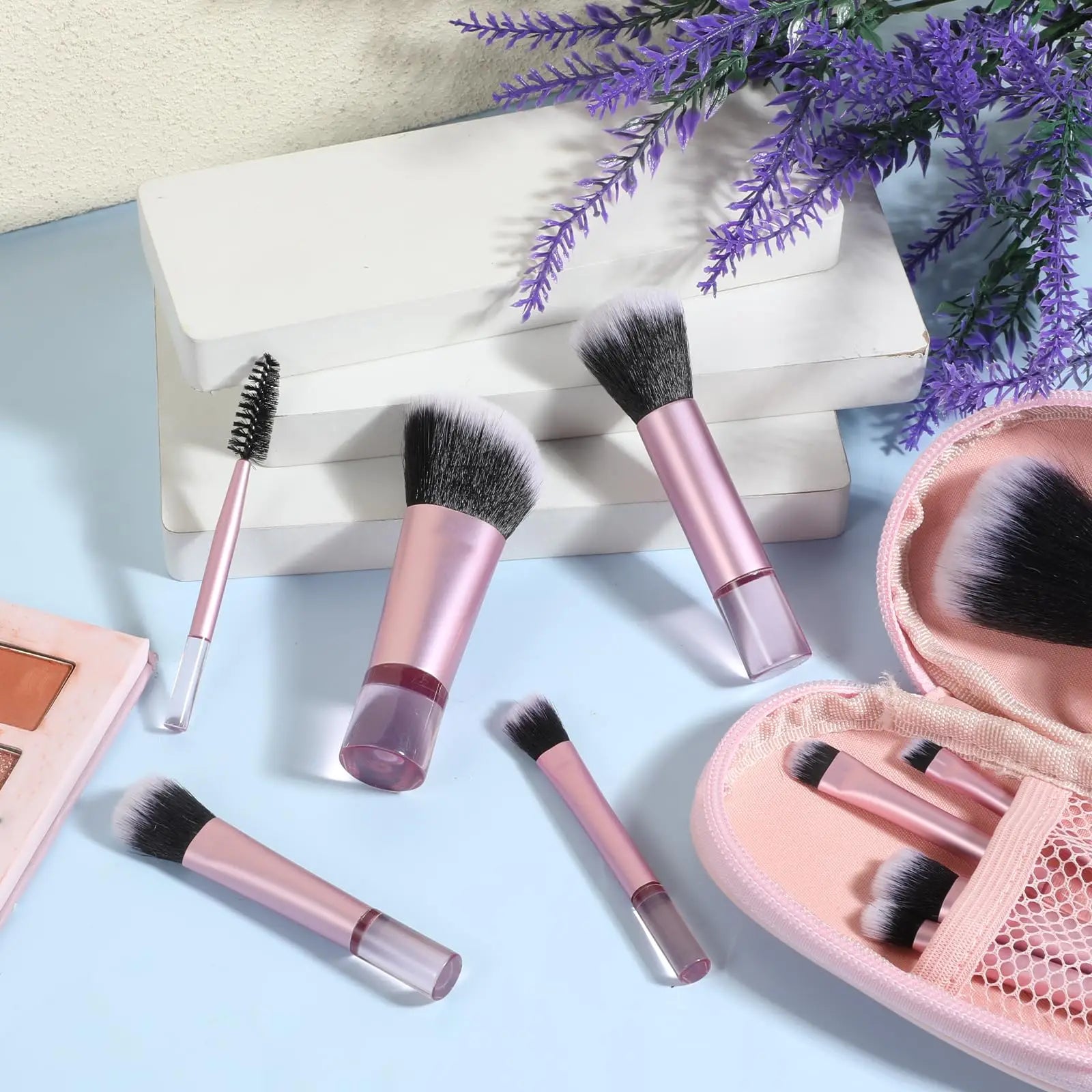 10 Pcs Travel Makeup Brush Set Mini Makeup Brushes Travel Size Small