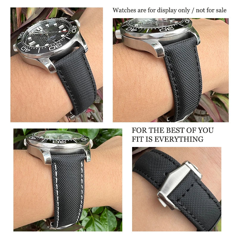 19mm 20mm  21mm 22mm Nylon Watchband For Omega Planet Ocean Seamaster 300 Speedmaster Fabric Leather SEIKO Canvas Watch Strap