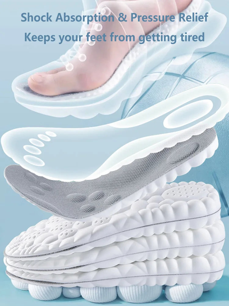Latex Sport Insoles Soft High Elasticity Shoe Pads Orthotic Breathable Deodorant Shock Absorption Cushion Arch Support Insole