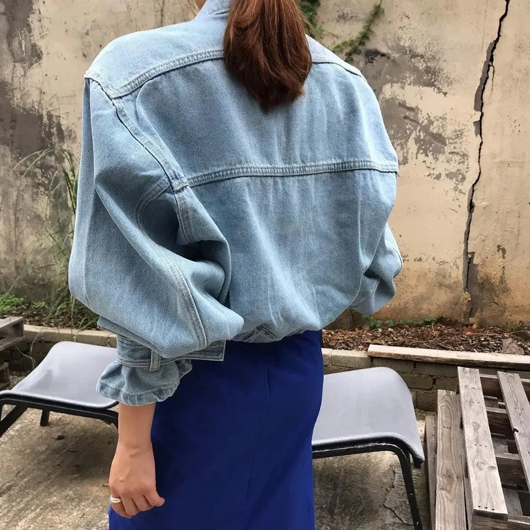 MIG & MIK STYLE™ Women's Cropped Streetwear Denim Jacket