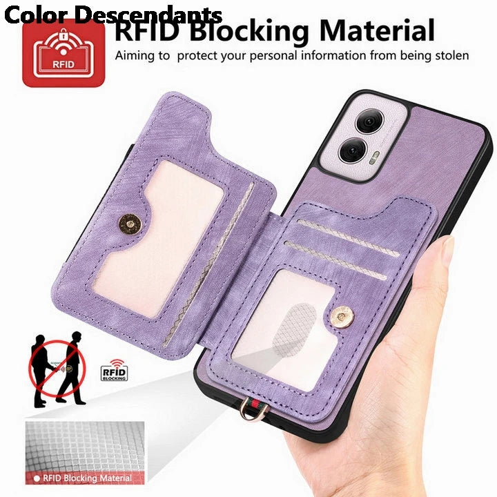 For Nothing CMF Phone 1 2024 Anti-theft brush Leather Card Case For Nothing CMF Phone1 Ring Back Cover CMF Phone 1 Funda