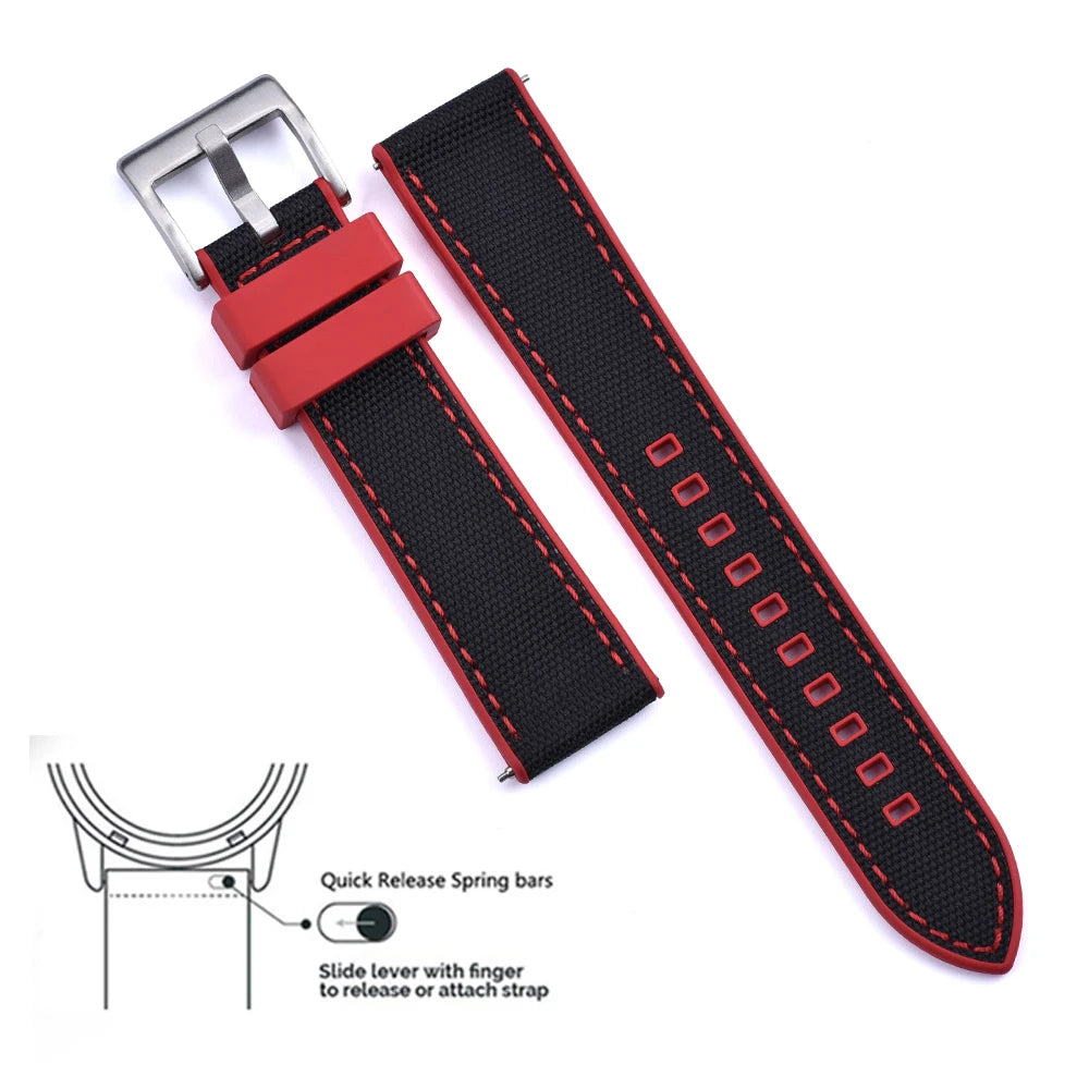 MIG & MIK STYLE™ Hybrid FKM Canvas Watch Strap