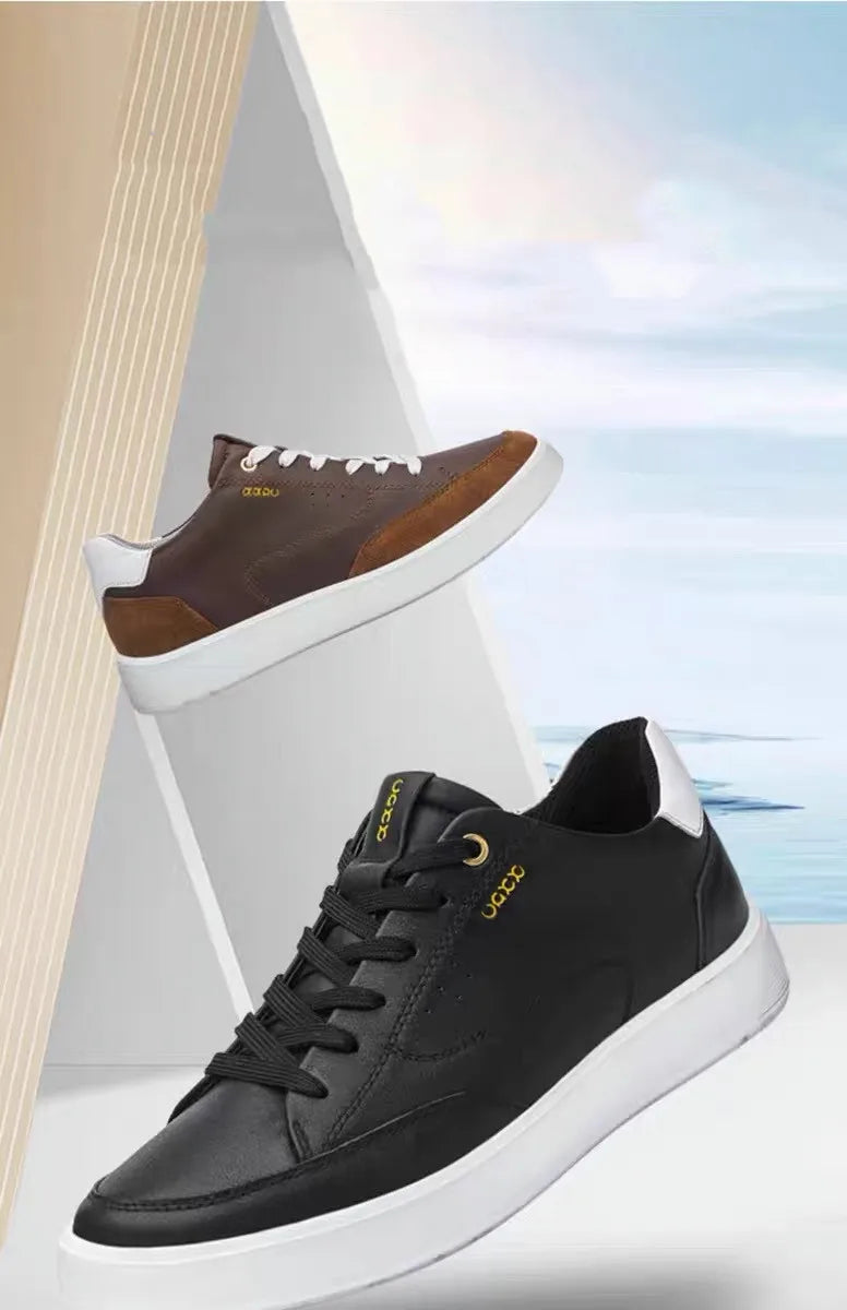 Fashion Men Shoes Men Genuine Leather Shoes Casual Lace-up Shoes Breathable Fashion Sneakers New