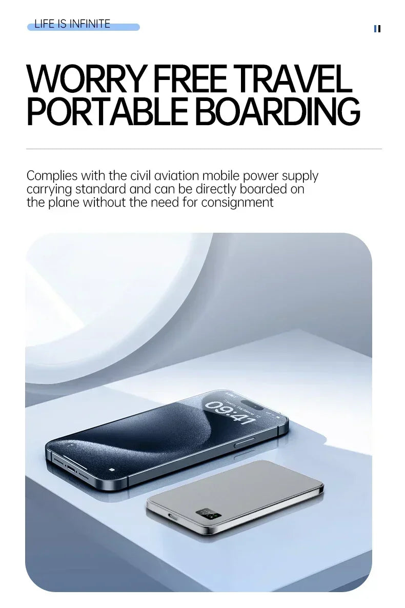 Lenovo Portable Magsafe Charger 50000mAh Magnetic Wireless Power Bank PD22.5W High Speed Charging Battery for iPhone
