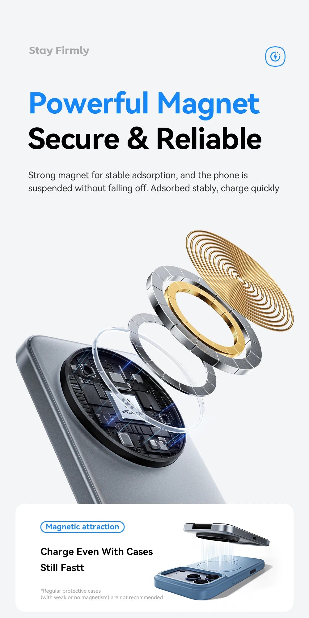 ESSAGER 15W 3-in-1 Magnetic Wireless Charging Station Foldable Charger Stand for iPhone AirPods Watch Phone Holder Fast Charger