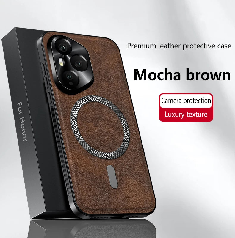 Magnetic Case for Honor 400 Pro 400 Global Version Cover Leather Soft Shockproof Mag-safe Metal Camera Protector Shell Fundas