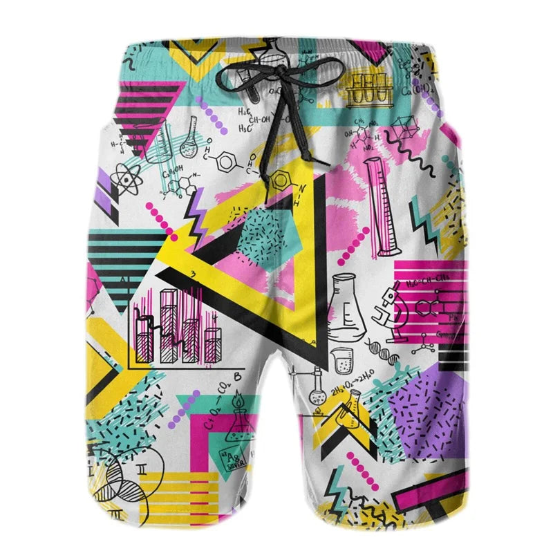 Fashion 80s 90s Graphic Beach Shorts For Men Hot Sale Swimming Trunks Kids Boys Quick Dry Board Shorts Summer Street Short Pants