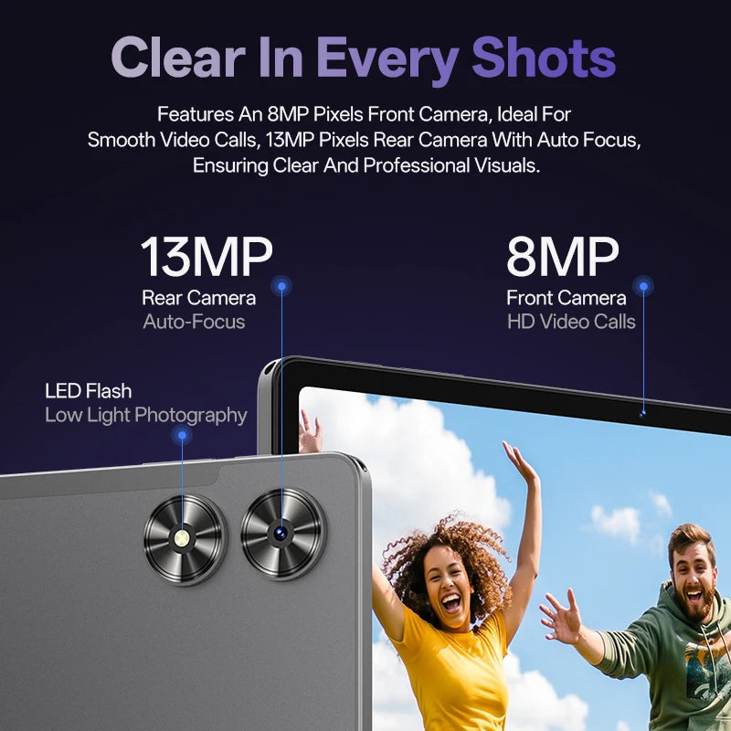 SVITOO Tablet 2026 Android 16 11 Inch 90Hz HD IPS Screen Unisoc T7250 Octa-Core Processor 20GB RAM 128GB ROM Support 1TB TF (MicroSD) Card Expandable 8800mAh Battery 2.4GHz 5GHz Dual Band WiFi 5 Bluetooth 5.0 GPS Widevine L1