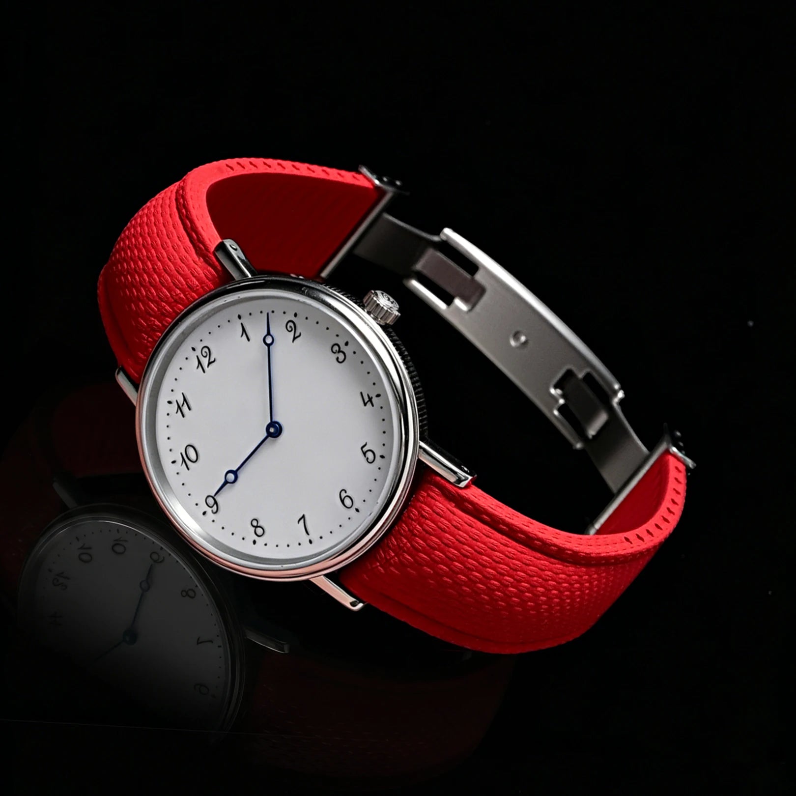 CTS FKM Rubber Strap 18/19/20/21/22/24mm Curved End Fluororubber Quick Release for Cut To Size Watch Band for Tissot/Omega/Seiko
