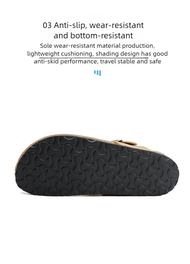 Men's frosted cork casual flip flops slippers comfortable refreshing summer outdoor beach shoes fashion youth breathable sandals