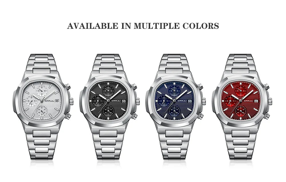 CRRJU Luxury Man Watch Business Waterproof Male Clock Luminous Date Stainless Steel Square Quartz Men Watch reloj hombre 2024