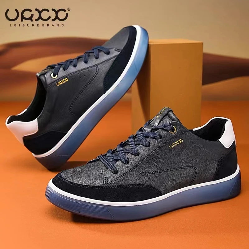 Fashion Men Shoes Men Genuine Leather Shoes Casual Lace-up Shoes Breathable Fashion Sneakers New