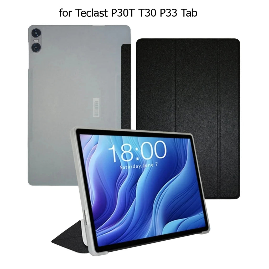 Smart Cover for Teclast P33 P30 P30T Tablet Case Folding Stand Pu Leather with Soft TPU Back Cover for P30T P33 2025 Flip Case