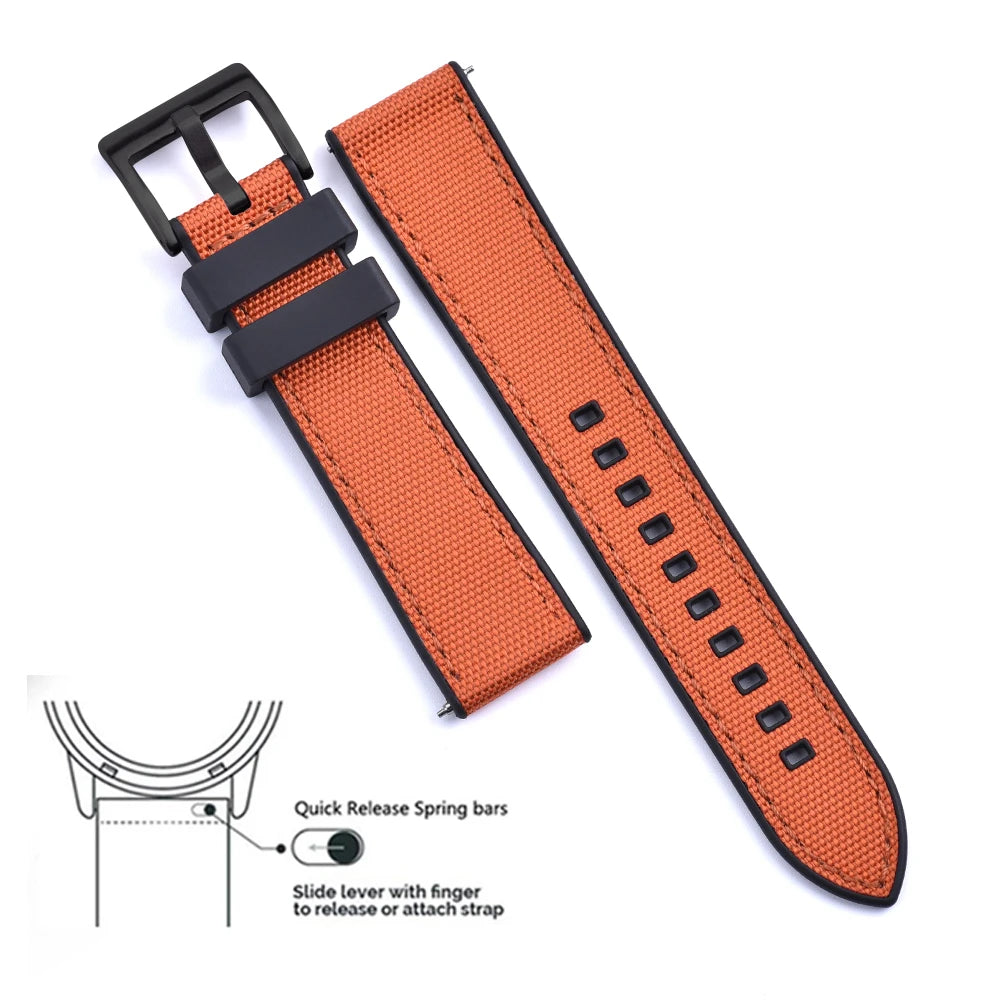 MIG & MIK STYLE™ Hybrid FKM Canvas Watch Strap