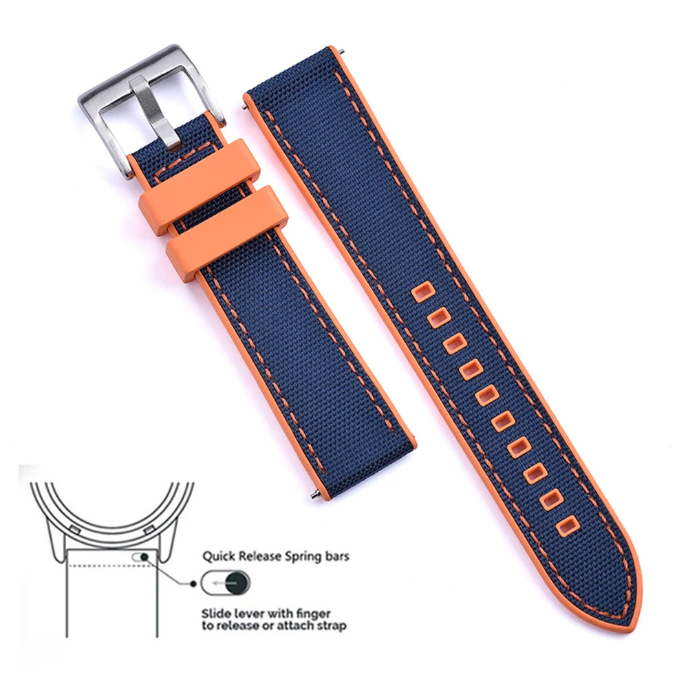 MIG & MIK STYLE™ Hybrid FKM Canvas Watch Strap