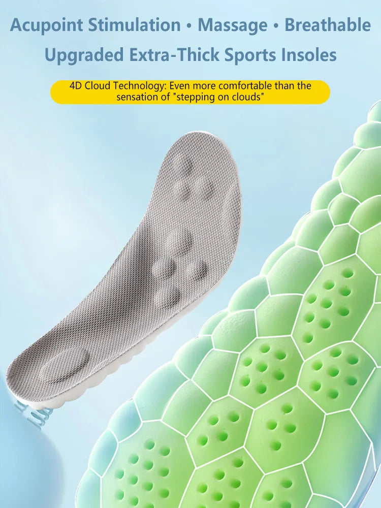 Latex Sport Insoles Soft High Elasticity Shoe Pads Orthotic Breathable Deodorant Shock Absorption Cushion Arch Support Insole