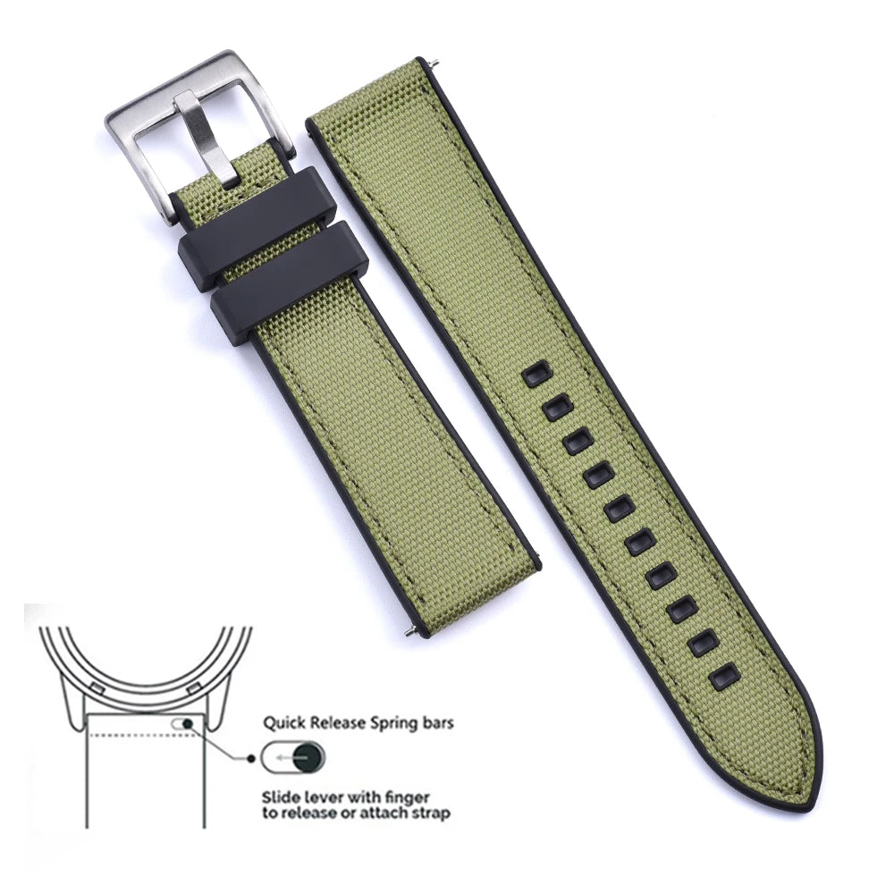 MIG & MIK STYLE™ Hybrid FKM Canvas Watch Strap