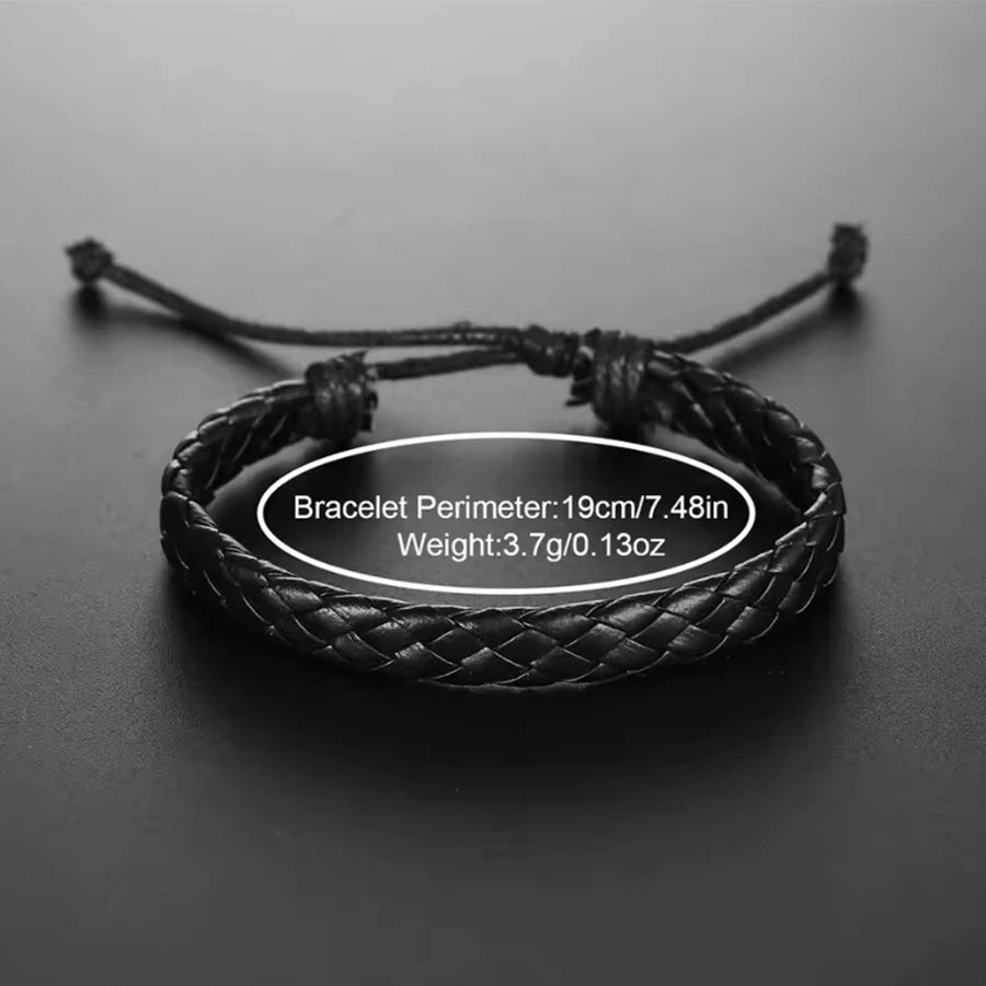 3PCS/Set Men Business Watches Casual Leather Band Analog Male's Quartz Watch Necklace Bracelet Set